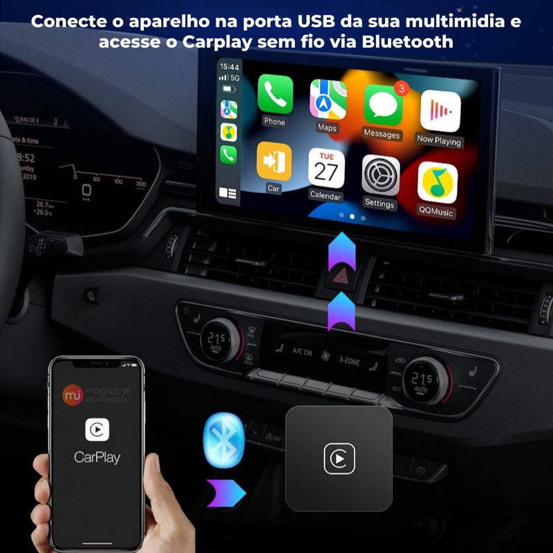 Adaptador Bluetooth para Android Auto/Apple CarPlay - MultimidiaWireless™