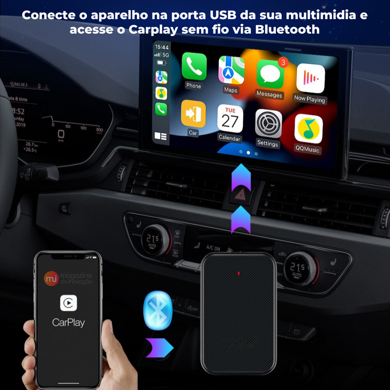 Adaptador Bluetooth Apple CarPlay - MultimidiaWireless™