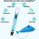 Kit Caneta 3D - ImagiPen™ + 50 metros de filamento PLA Grátis