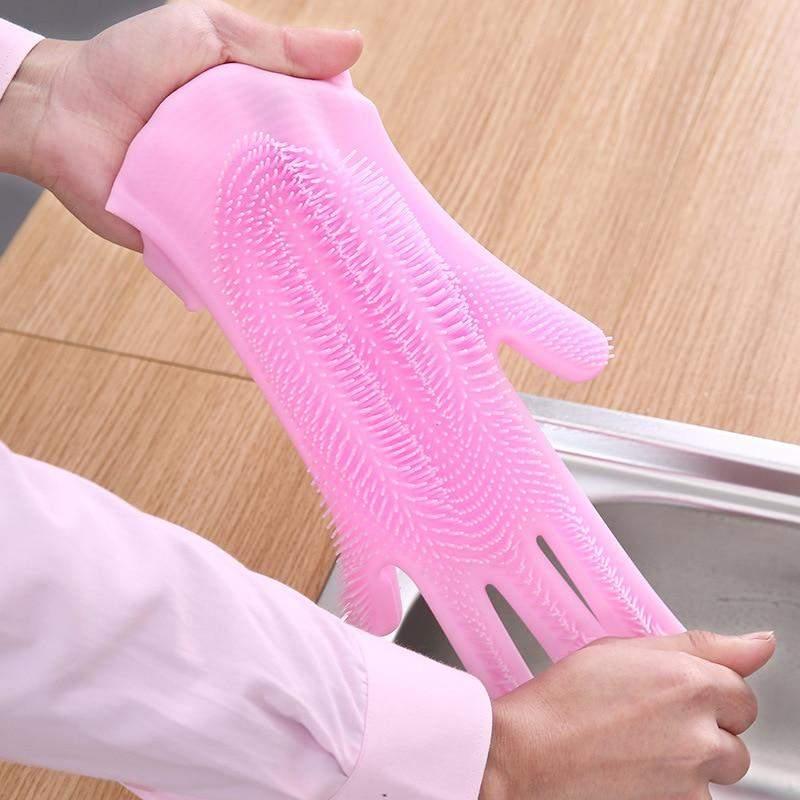 Luvas de silicone com esfregador - CleanBrush™-Magazine da Inovação-