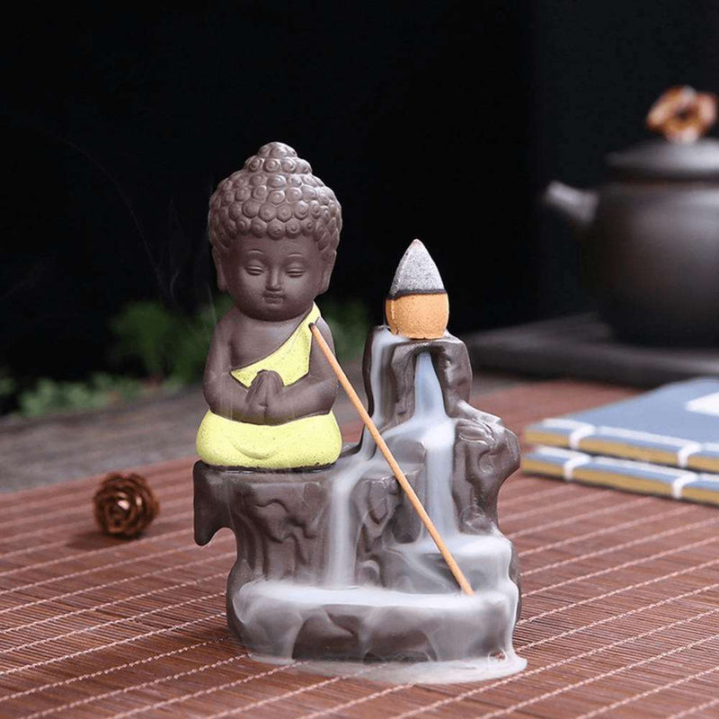 Incensário Cascata Buda Cerâmica [Compre 1 Leve 2 + 40 Incensos Grátis] - Magazine da Inovação